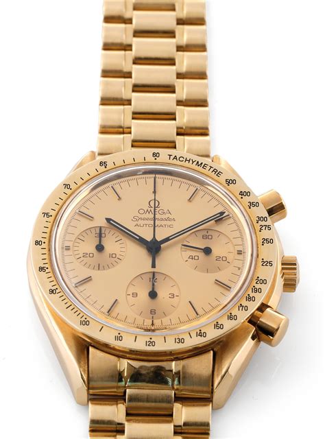 omega full gold speedmaster|gold Omega Speedmaster.